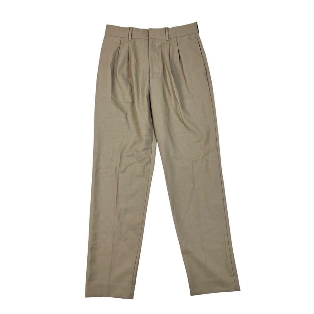 Madewell Wool Pleated Dress Pants Mens 30 Desert Brown Trousers NW543